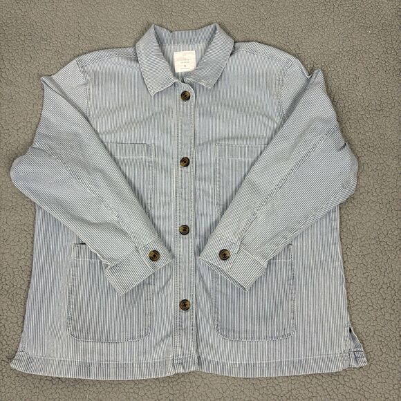 LC Lauren Conrad Blue Striped Jean Jacket - Picture 9 of 15